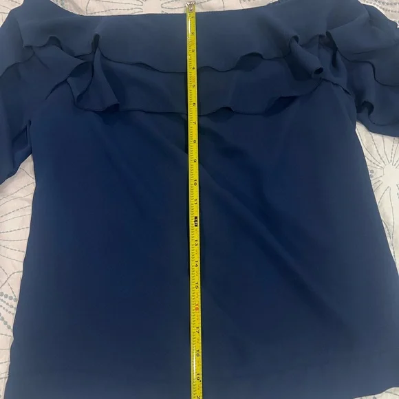 Kaari Blue Navy Off Shoulder Blouse - Picture 6 of 6